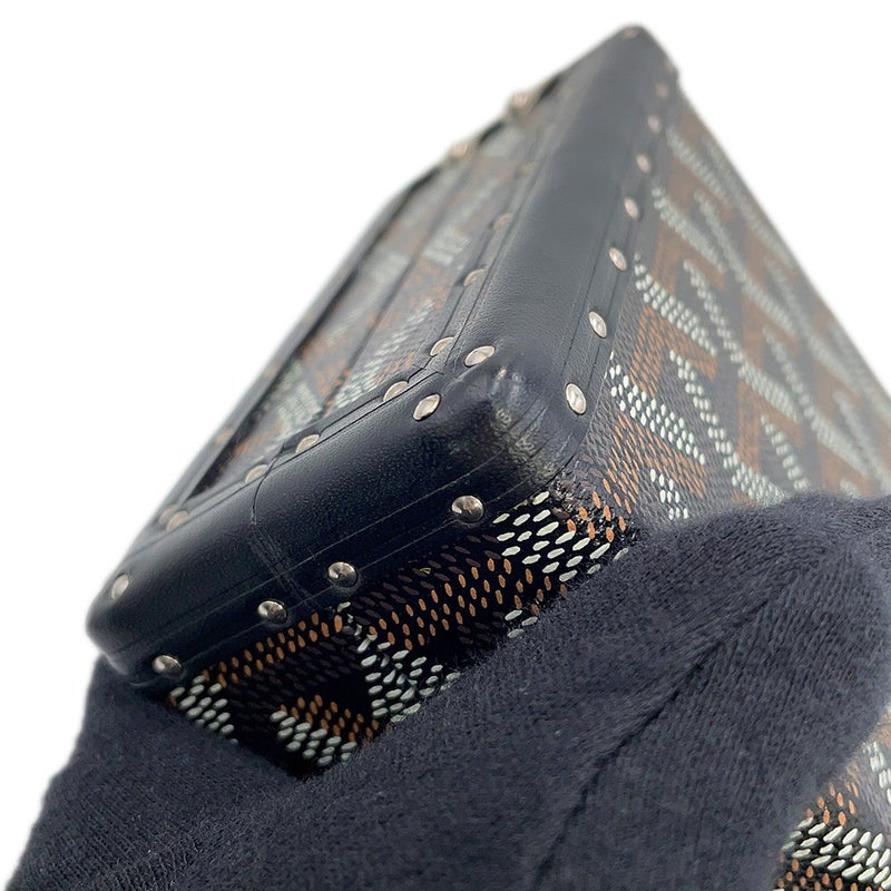 ゴヤール ショルダーバッグ ミノディエール PVC レザー GOYARD 黒