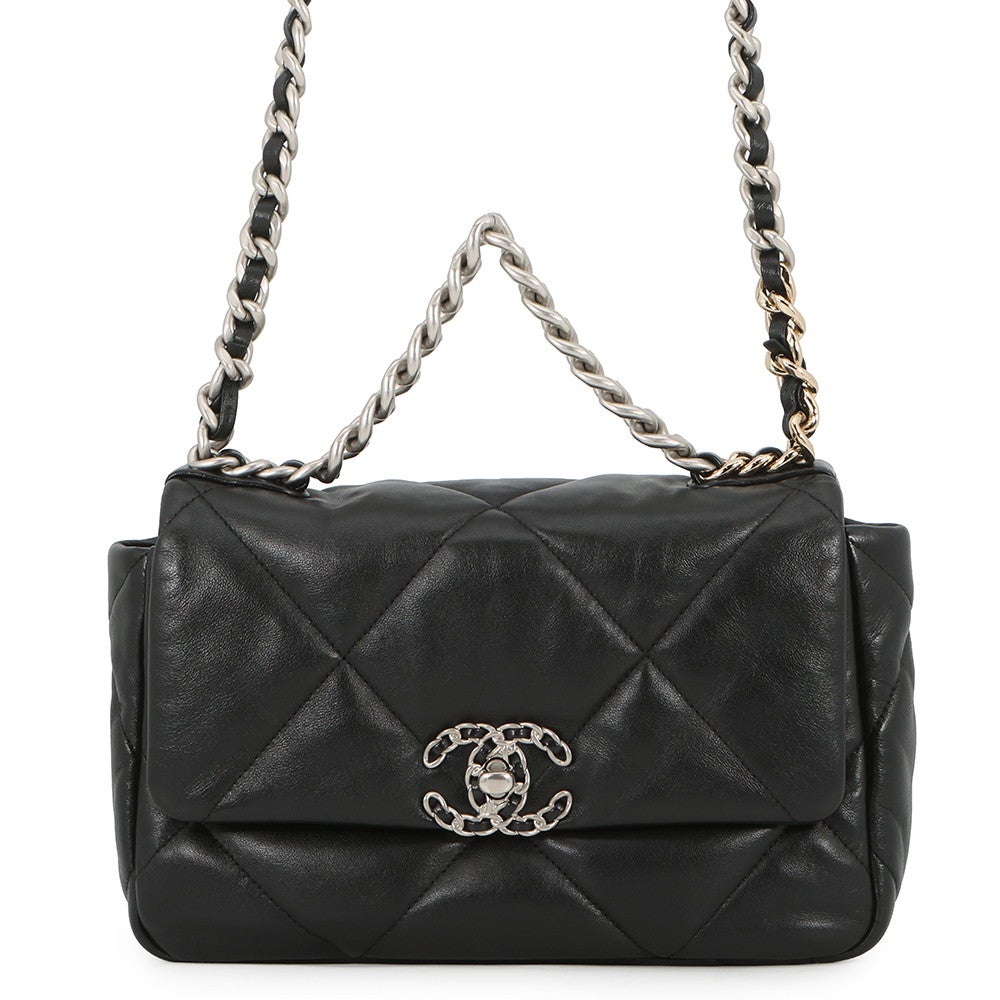 シャネル チェーンショルダーバッグ CHANEL19 ココマーク シャイニー