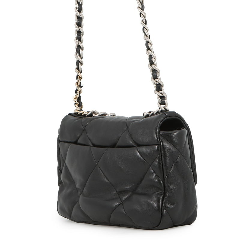 シャネル チェーンショルダーバッグ CHANEL19 ココマーク シャイニーラムスキン AS1160 CHANEL 黒