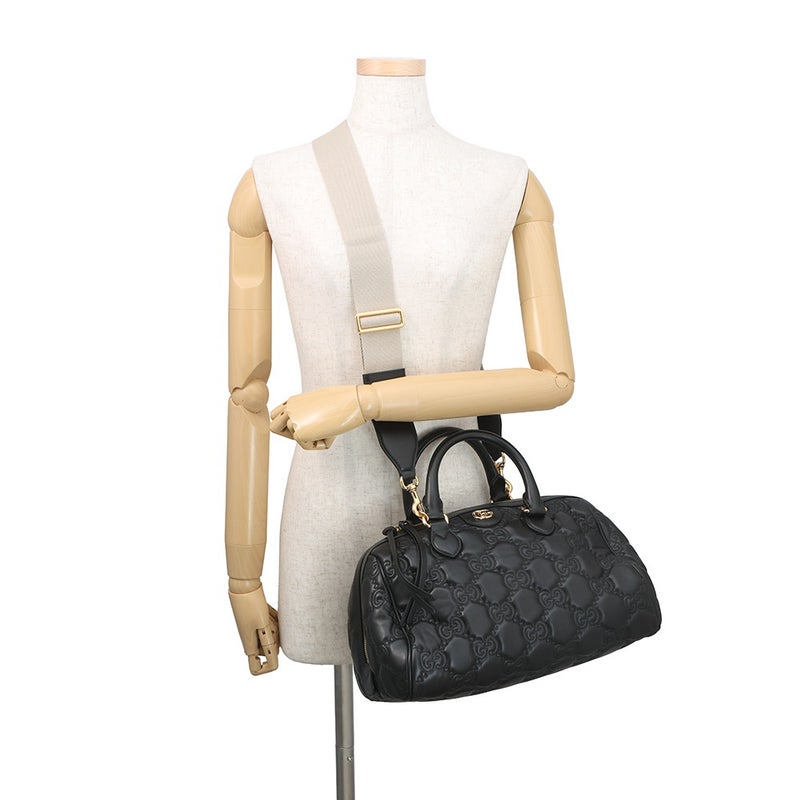 グッチ ハンドバッグ GGマトラッセ レザー 702242 GUCCI 2wayショルダーバッグ 黒 アウトレット品