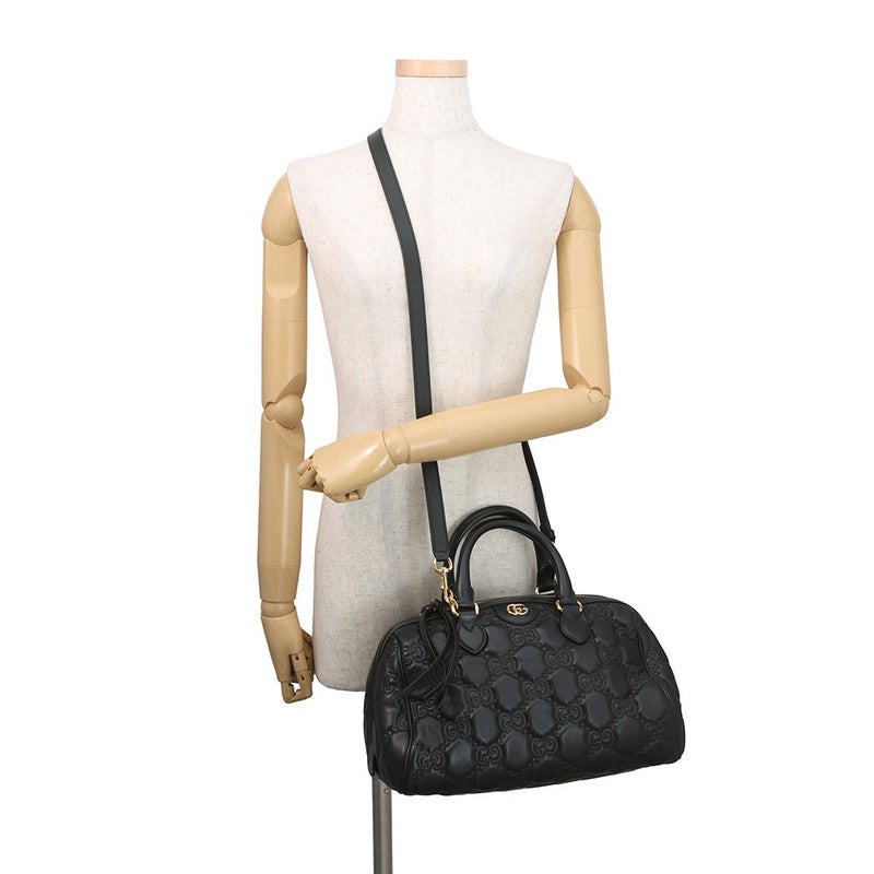 グッチ ハンドバッグ GGマトラッセ レザー 702242 GUCCI 2wayショルダーバッグ 黒 アウトレット品