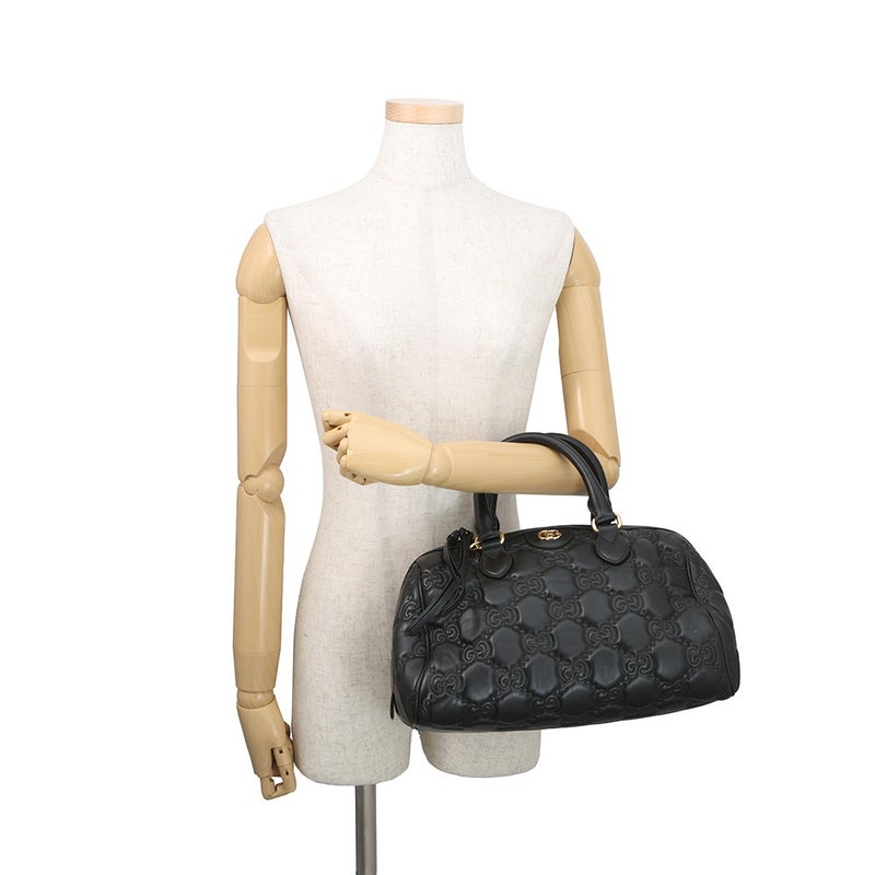 グッチ ハンドバッグ GGマトラッセ レザー 702242 GUCCI 2wayショルダーバッグ 黒 アウトレット品