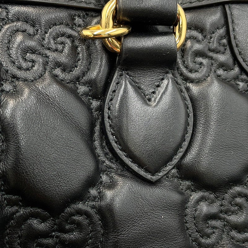 グッチ ハンドバッグ GGマトラッセ レザー 702242 GUCCI 2wayショルダーバッグ 黒 アウトレット品