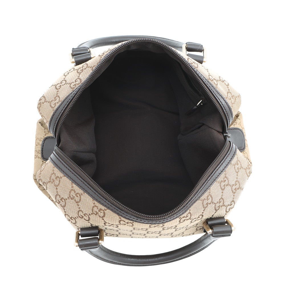 【美品】グッチ ミニボストン ハンドバッグ GG キャンバス レザー GUCCI（グッチ） GGキャンバス アビー ハンドバッグ ミニボストン