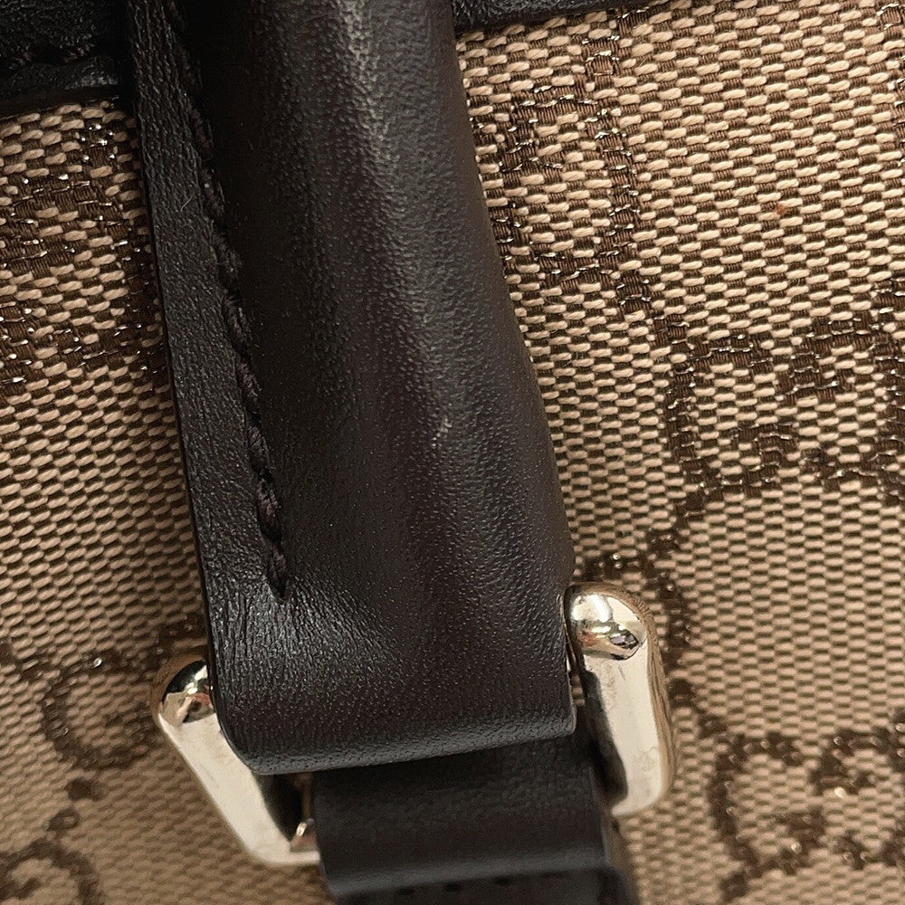 【美品】グッチ ミニボストン ハンドバッグ GG キャンバス レザー グッチ ハンドバッグ ミニボストンバッグ GGキャンバス レザー 272375