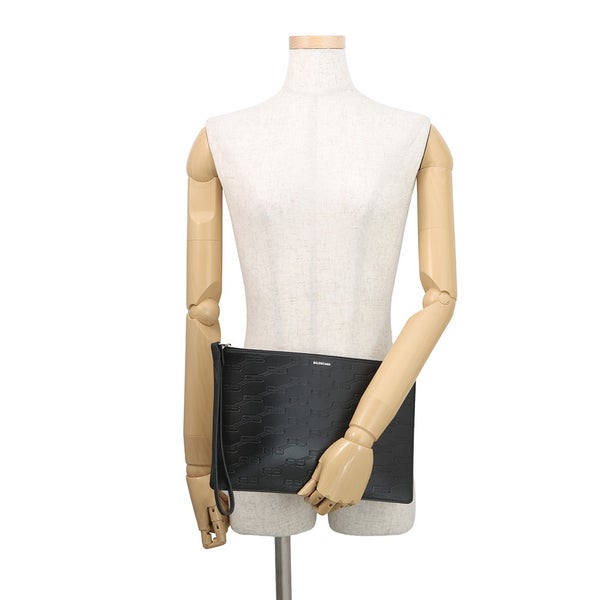 バレンシアガ クラッチバッグ BBモノグラム 717791 BALENCIAGA ポーチ 黒