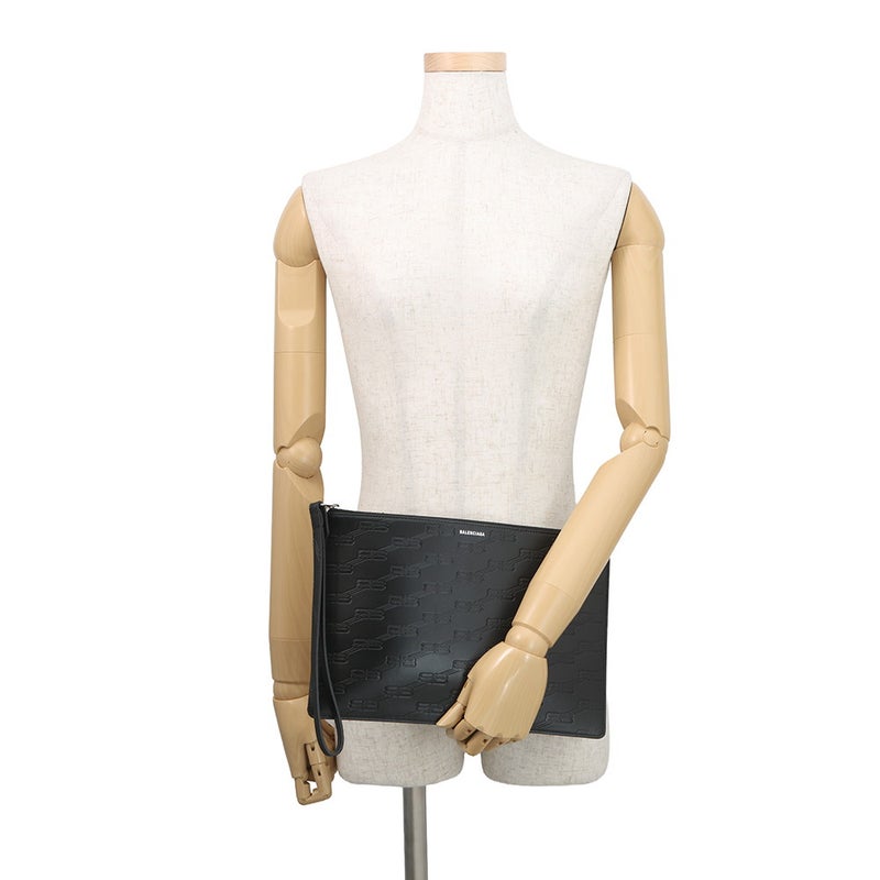 バレンシアガ クラッチバッグ BBモノグラム 717791 BALENCIAGA ポーチ 黒