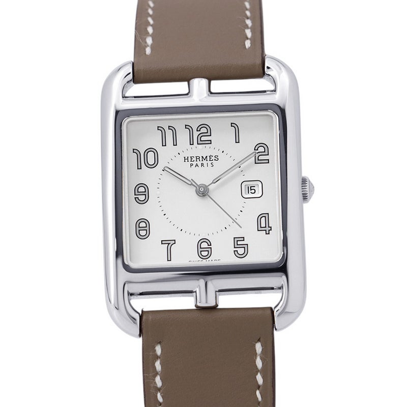 エルメス ケープコッド GM スイフト/エトゥープ CC2.710 HERMES 腕時計 シルバー文字盤 クォーツ