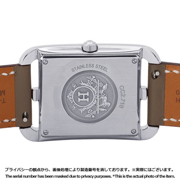 エルメス ケープコッド GM スイフト/エトゥープ CC2.710 HERMES 腕時計 シルバー文字盤 クォーツ