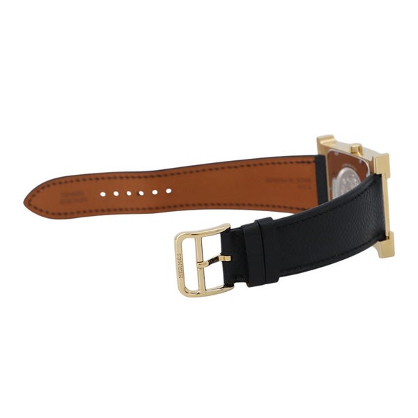 エルメス Hウォッチ GM エプソン/ブラック HH1.801 HERMES 腕時計 シルバー文字盤 クォーツ