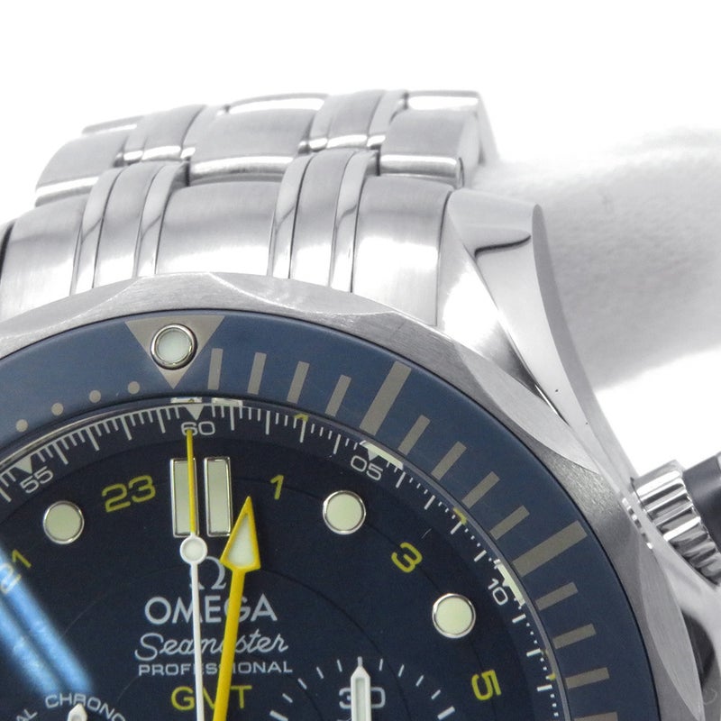 オメガ シーマスター ダイバー300M コーアクシャル GMT クロノグラフ 212.30.44.52.03.001 OMEGA 腕時計 ブルー文字盤