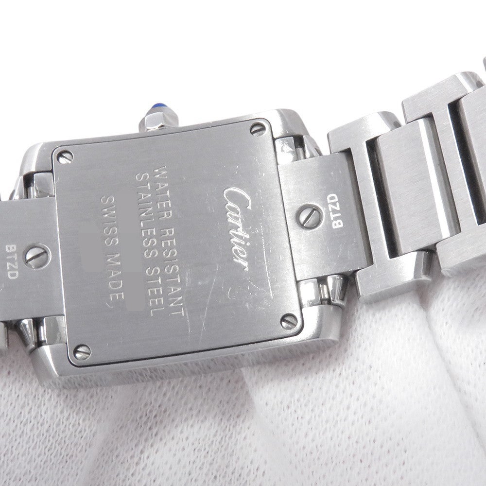 【本物保証】 新品同様 カルティエ CARTIER タンクフランセーズSM W51008Q3 白文字盤 SS クォーツ H26ミリ×W20ミリ レディース 腕時計 Cartier カルティエ タンクフランセーズSM レディース腕時計 QZ SS