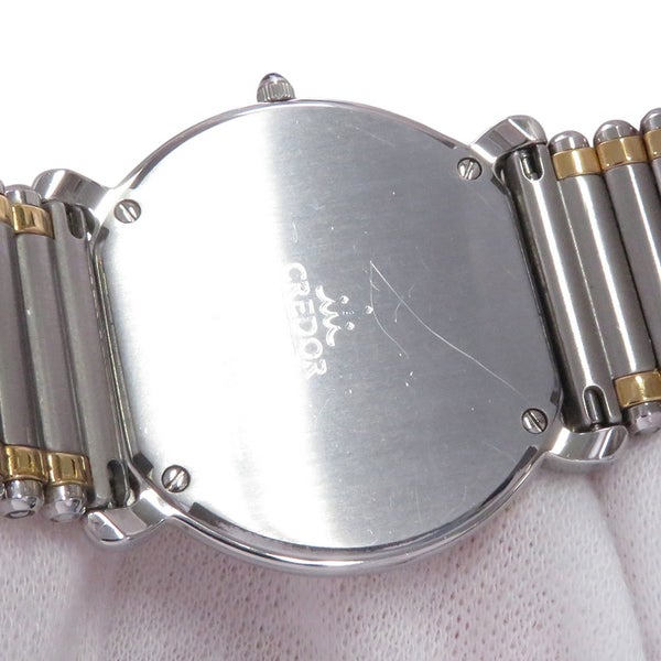 セイコー クレドール ダイヤベゼル 5A74-0190 SEIKO 腕時計 アイボリー文字盤