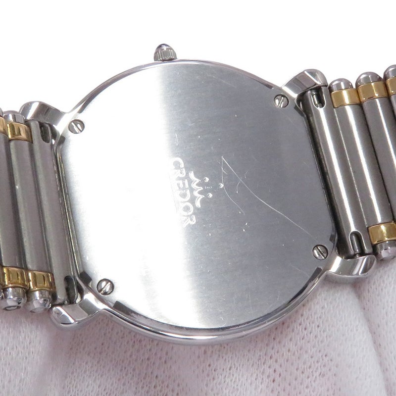 セイコー クレドール ダイヤベゼル 5A74-0190 SEIKO 腕時計 アイボリー文字盤
