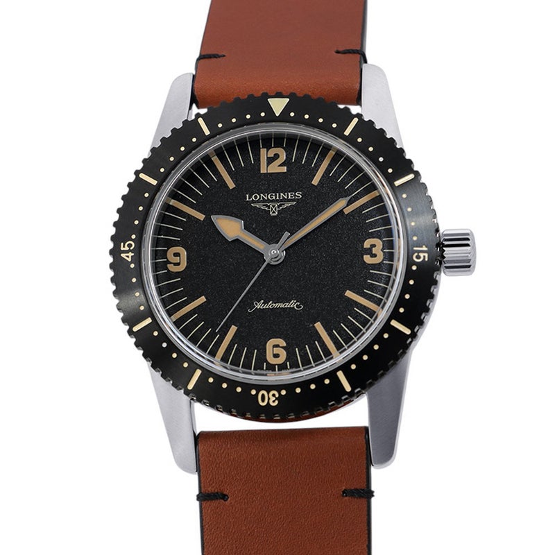 ロンジン ヘリテージ スキンダイバー L2.822.4.56.2 LONGINES 腕時計 黒文字盤