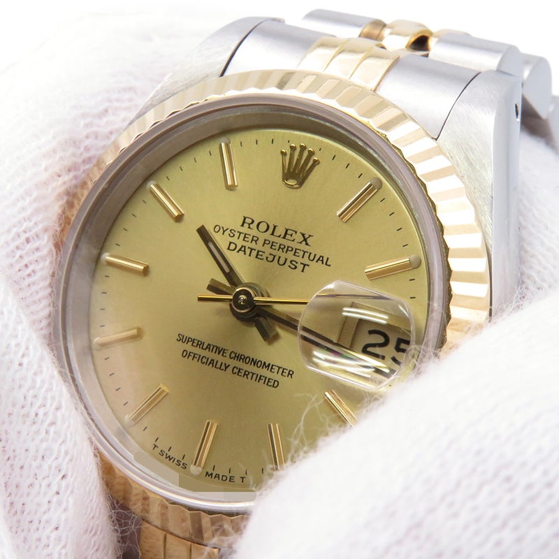 ロレックス デイトジャスト R番 SS/K18YG 69173 ROLEX 腕時計 シャンパン文字盤