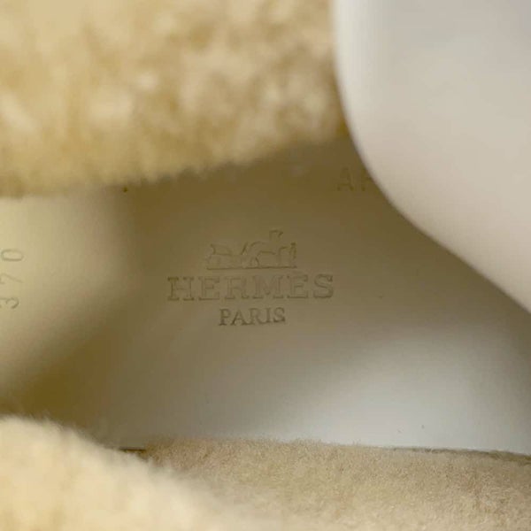 エルメス スニーカー デア カーフレザー シープスキン レディースサイズ37 HERMES 白