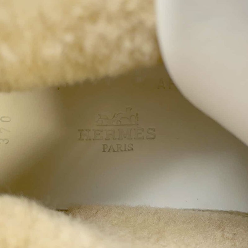 エルメス スニーカー デア カーフレザー シープスキン レディースサイズ37 HERMES 白