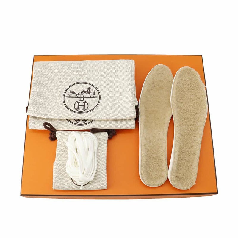 エルメス スニーカー デア カーフレザー シープスキン レディースサイズ37 HERMES 白