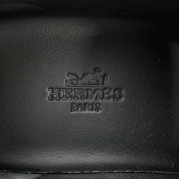 エルメス スニーカー ハッピー カーフレザー レディースサイズ38 HERMES 靴 黒