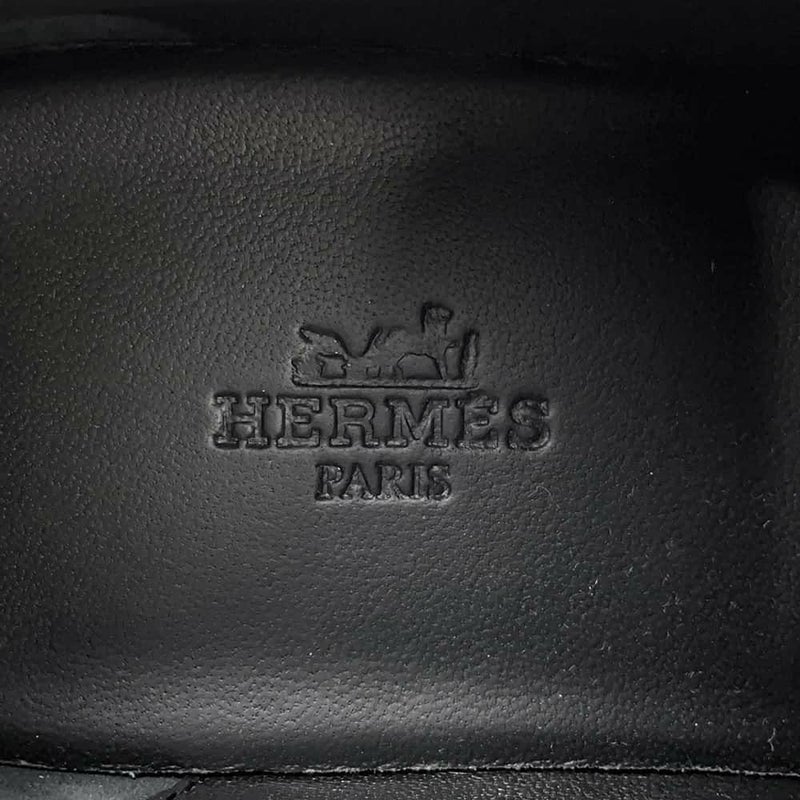 エルメス スニーカー ハッピー カーフレザー レディースサイズ38 HERMES 靴 黒