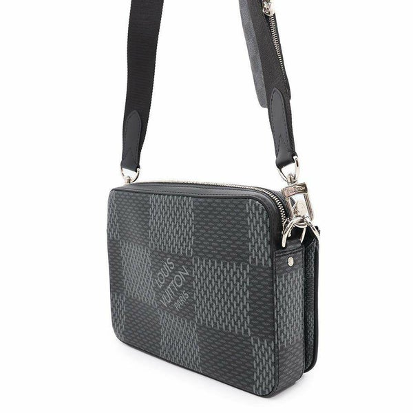 ルイヴィトン ショルダーバッグ ダミエ・グラフィット 3D トリオ・メッセンジャー N50017 LOUIS VUITTON ブラック 黒