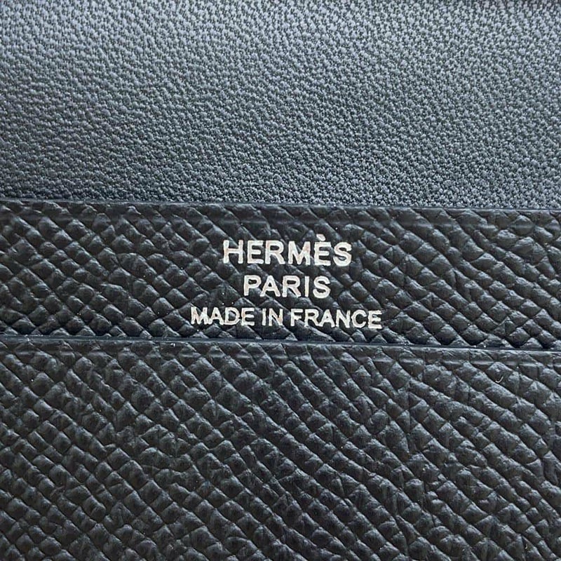 エルメス カードケース ベアン ミニ モノクローム ブラック/ブラック金具 エプソン U刻印 HERMES 財布 黒