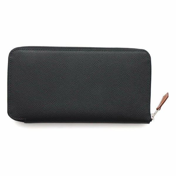 エルメス 長財布 アザップロング シルクイン ブラック/シルバー金具 エプソン W刻印 財布 黒