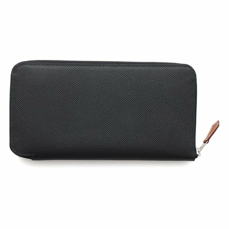 エルメス 長財布 アザップロング シルクイン ブラック/シルバー金具 エプソン W刻印 財布 黒