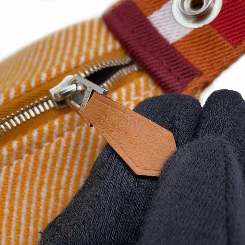 エルメス ポーチ ブリッド・ア・ブラックPM オカレ フォーヴ/シルバー金具 ウール HERMES ポーチ