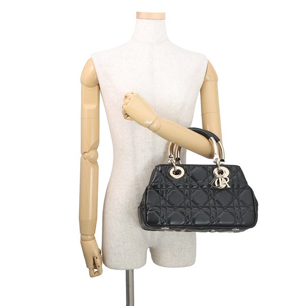 ディオール ハンドバッグ カナージュ レディ95.22 ミディアム カーフレザー M0699OVJX 2way 黒