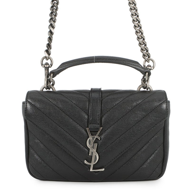 サンローランパリ チェーンウォレット カレッジ ミニ レザー 438492 SAINT LAURENT PARIS 財布 黒