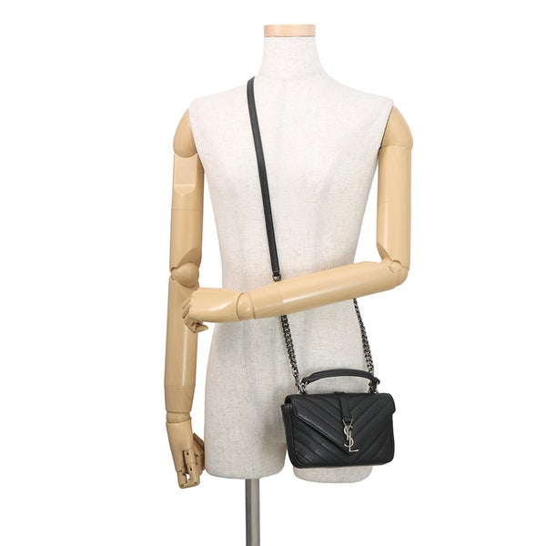 サンローランパリ チェーンウォレット カレッジ ミニ レザー 438492 SAINT LAURENT PARIS 財布 黒