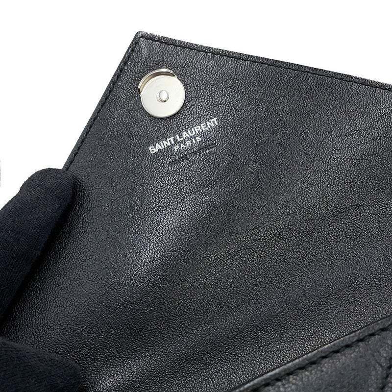 サンローランパリ チェーンウォレット カレッジ ミニ レザー 438492 SAINT LAURENT PARIS 財布 黒