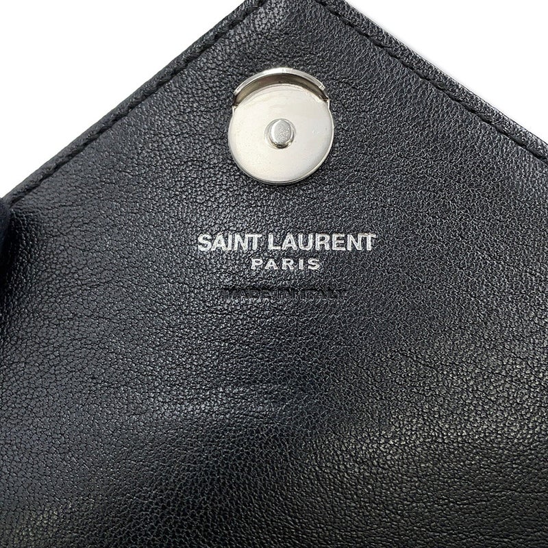 サンローランパリ チェーンウォレット カレッジ ミニ レザー 438492 SAINT LAURENT PARIS 財布 黒