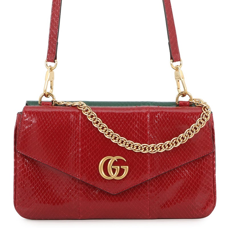 グッチ ショルダーバッグ タイガーヘッド ダブルフェイス パイソン型押しレザー 524822 GUCCI バッグ