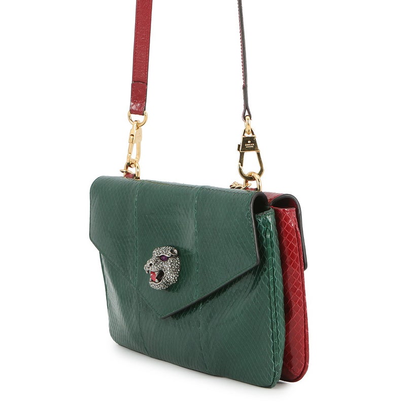 グッチ ショルダーバッグ タイガーヘッド ダブルフェイス パイソン型押しレザー 524822 GUCCI バッグ