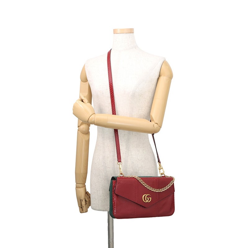 グッチ ショルダーバッグ タイガーヘッド ダブルフェイス パイソン型押しレザー 524822 GUCCI バッグ