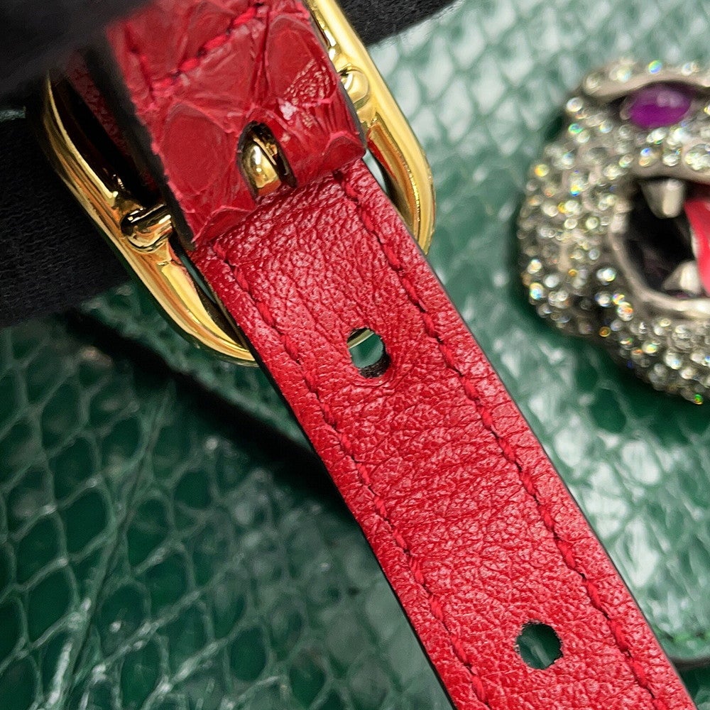 GUCCI  ショルダーバッグ グッチ ショルダーバッグ タイガーヘッド ダブルフェイス パイソン型