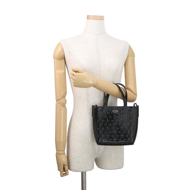 ジミーチュウ ハンドバッグ ペガシ ミニ スターエンボス レザー JIMMY CHOO 2wayバッグ 黒
