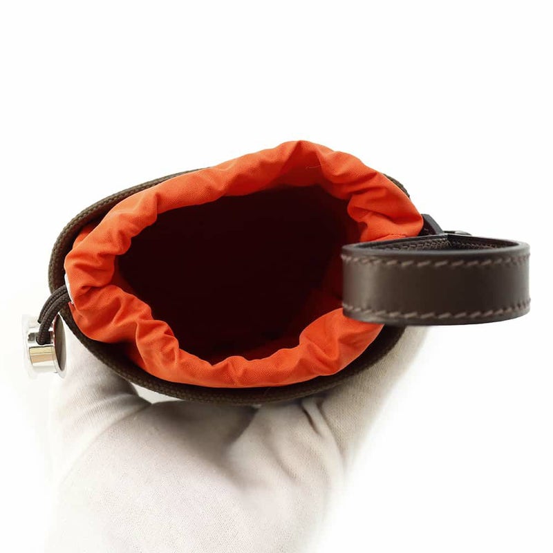 エルメス 犬用トリーツ ポーチ オン ザ ゴー  カーキ/シルバー金具 キャンバス B刻印 HERMES 小物入れ