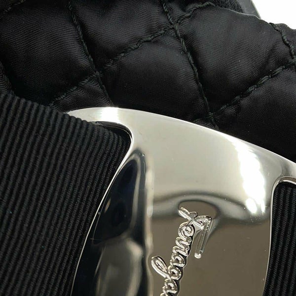 サルヴァトーレ・フェラガモ ハンドバッグ ヴァラリボン キルティング ナイロン GG-21D919 Ferragamo 黒