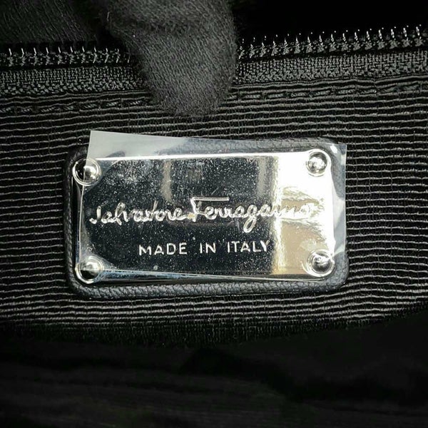 サルヴァトーレ・フェラガモ ハンドバッグ ヴァラリボン キルティング ナイロン GG-21D919 Ferragamo 黒