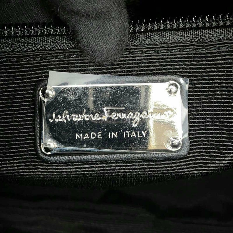 サルヴァトーレ・フェラガモ ハンドバッグ ヴァラリボン キルティング ナイロン GG-21D919 Ferragamo 黒