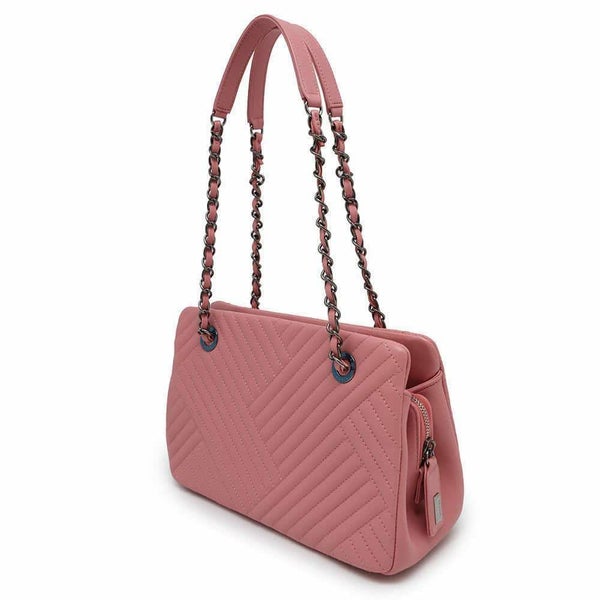 シャネル チェーンショルダーバッグ シェブロン ココマーク ラムスキン CHANEL バッグ Wチェーン