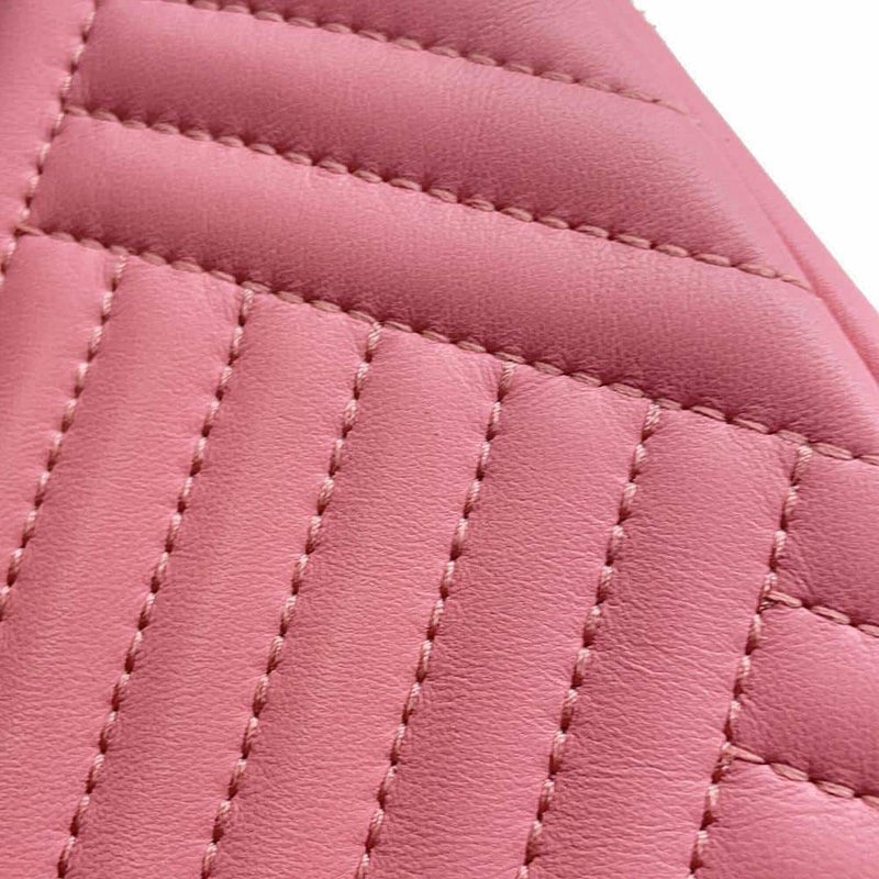 シャネル チェーンショルダーバッグ シェブロン ココマーク ラムスキン CHANEL バッグ Wチェーン