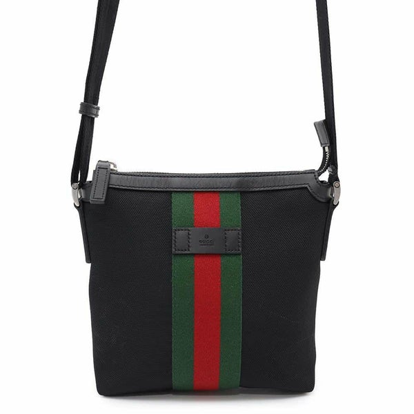 グッチ ショルダーバッグ シェリーライン キャンバス 631195 GUCCI バッグ ウェブ 黒 アウトレット品