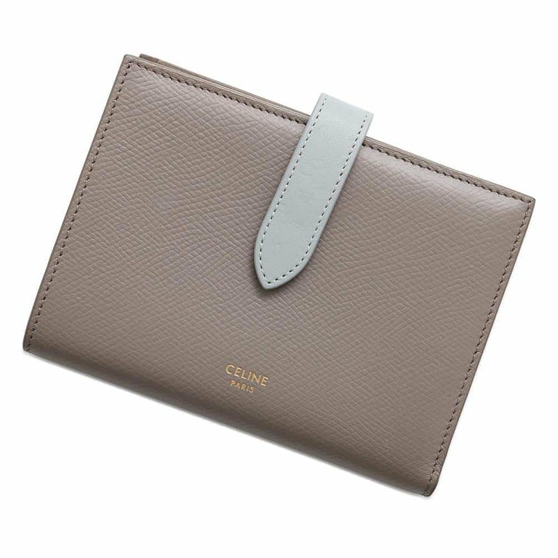 セリーヌ 二つ折り財布 ミディアム ストラップ ウォレット バイカラー 10B643BRU CELINE 財布
