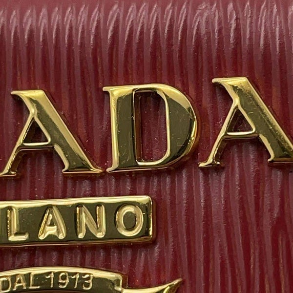 プラダ 三つ折り財布  サフィアーノ コンパクトウォレット 1MH021 PRADA 財布 レッド 赤