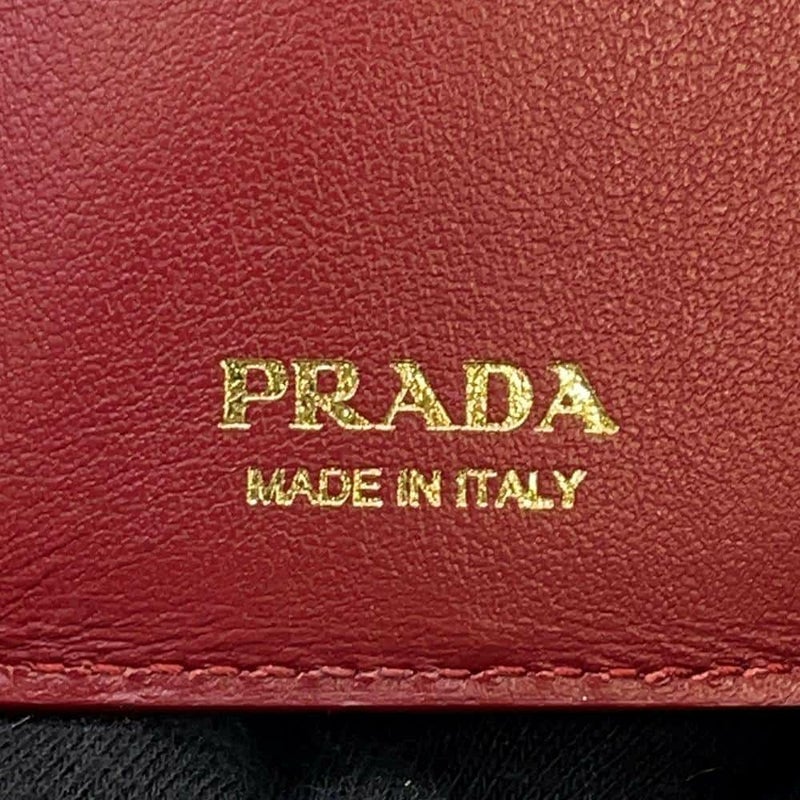 プラダ 三つ折り財布  サフィアーノ コンパクトウォレット 1MH021 PRADA 財布 レッド 赤